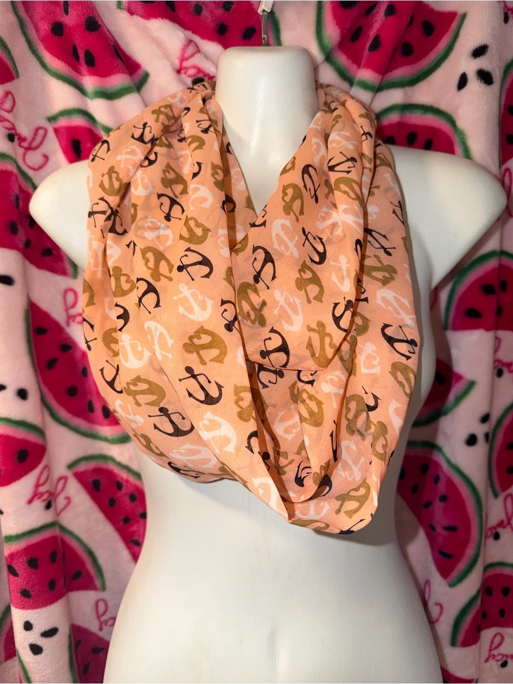 π§‘ Anchor Print Infinity Scarf